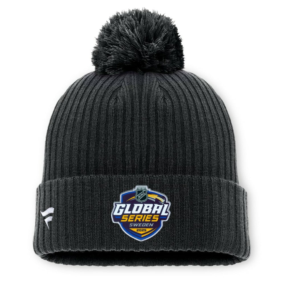 Pittsburgh Penguins Fanatics 2025 NHL Global Series Sweden Cuffed Knit Hat with Pom - Black | Fanatics Clearance