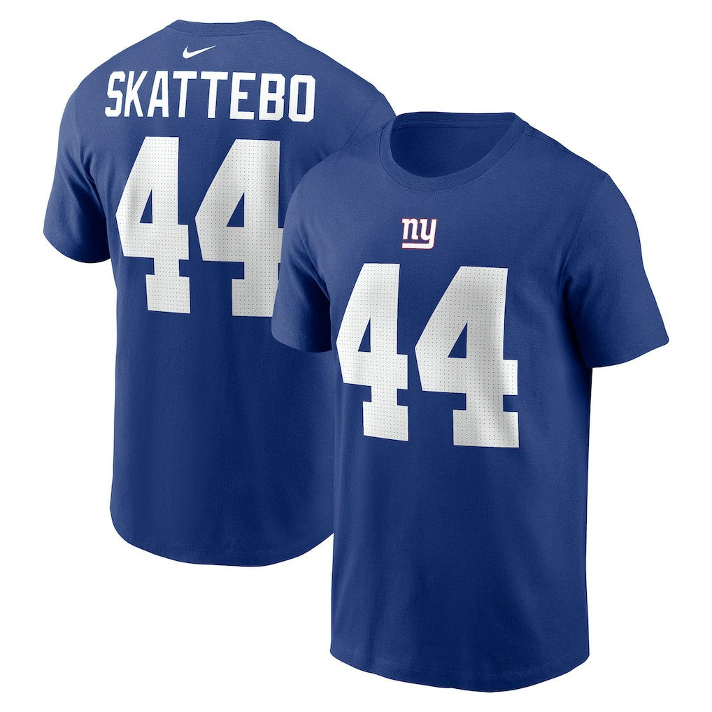 Cam Skattebo New York Giants Name & Number T-Shirt - Royal - Nike