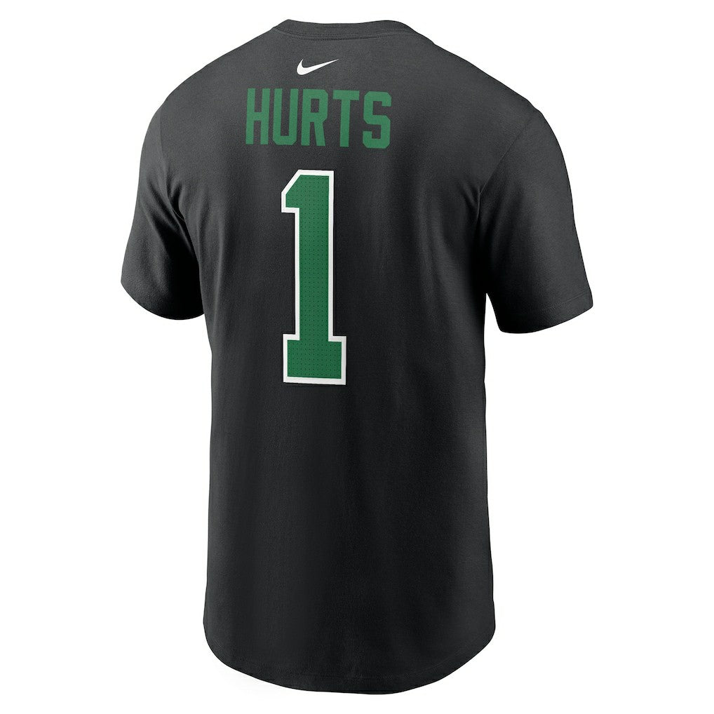 Jalen Hurts Philadelphia Eagles Player Name & Number T-Shirt - Black - Nike