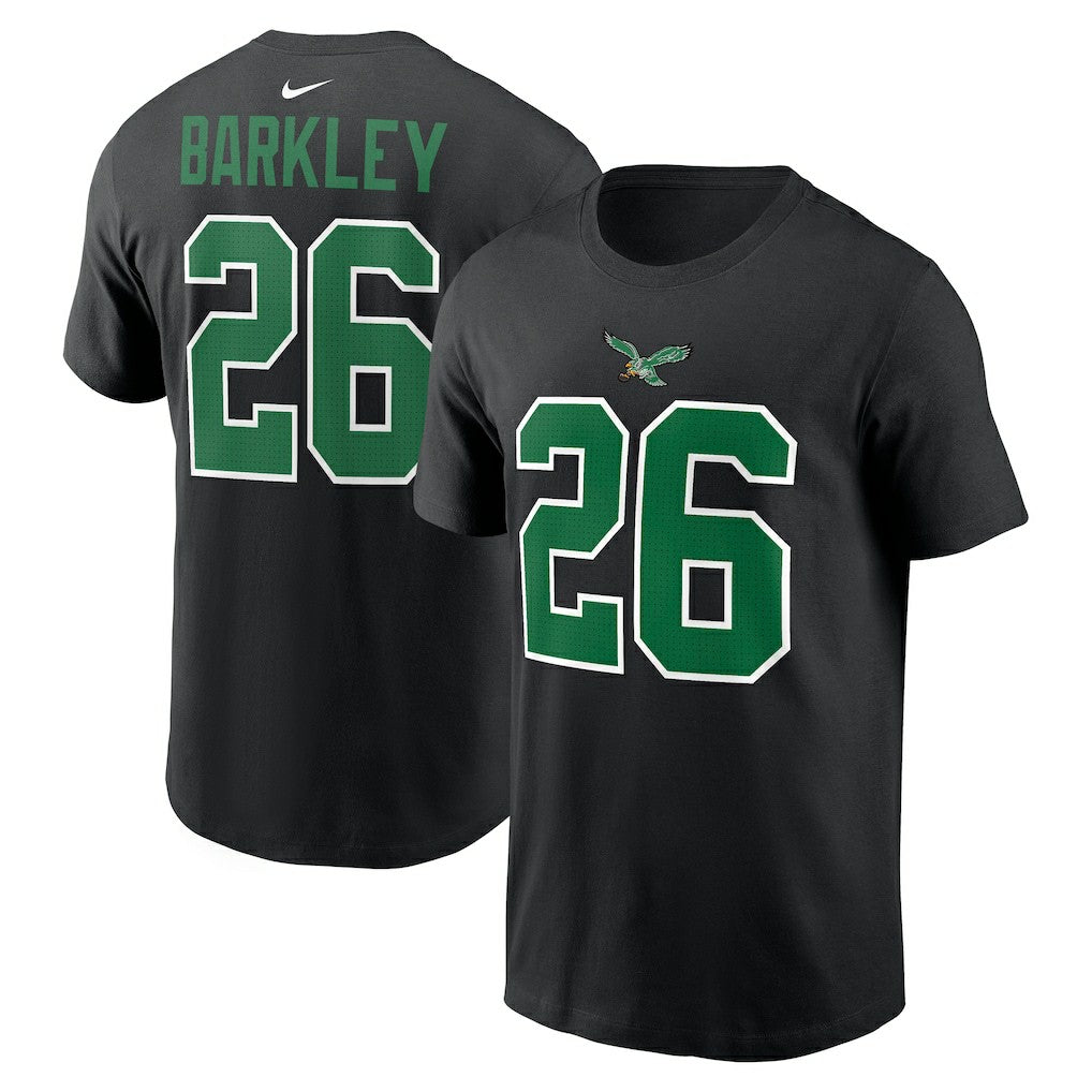 Saquon Barkley Philadelphia Eagles Player Name & Number T-Shirt - Black - Nike