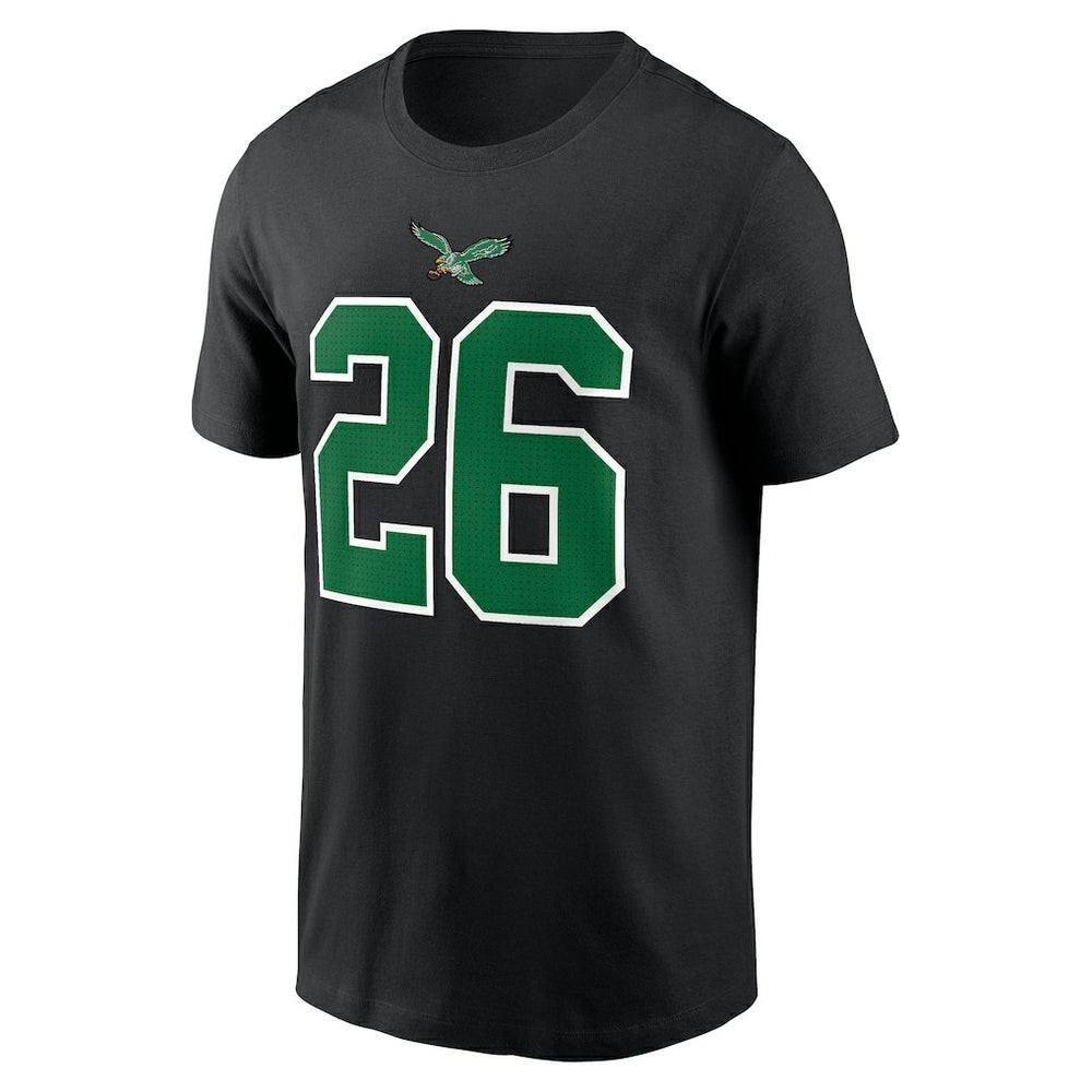 Saquon Barkley Philadelphia Eagles Player Name & Number T-Shirt - Black - Nike