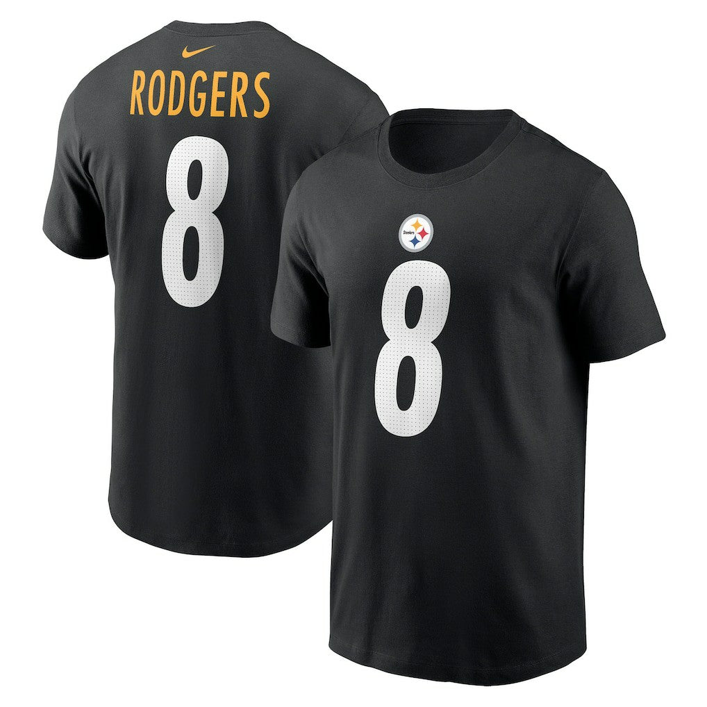 Aaron Rodgers Pittsburgh Steelers Name & Number T-Shirt - Black - Nike