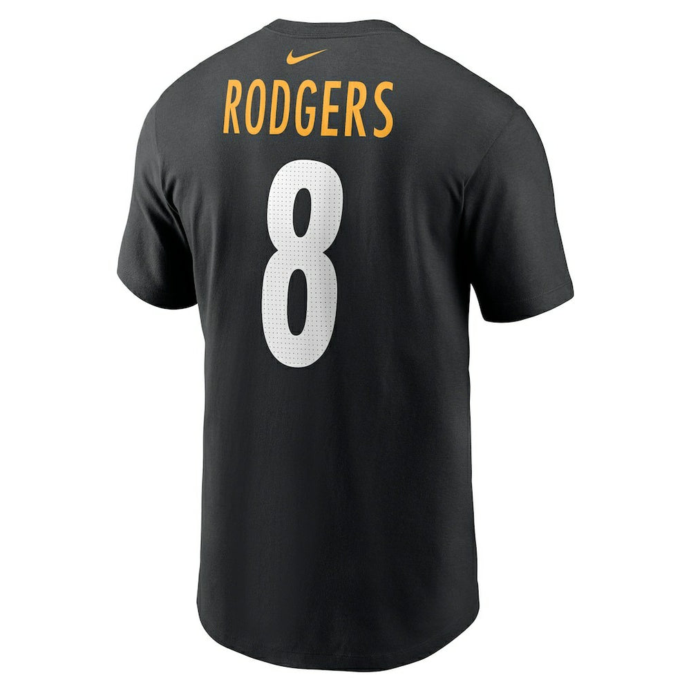 Aaron Rodgers Pittsburgh Steelers Name & Number T-Shirt - Black - Nike