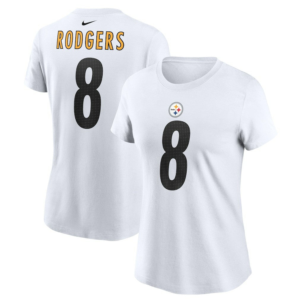 Aaron Rodgers Pittsburgh Steelers Women's Name & Number T-Shirt - White - Nike