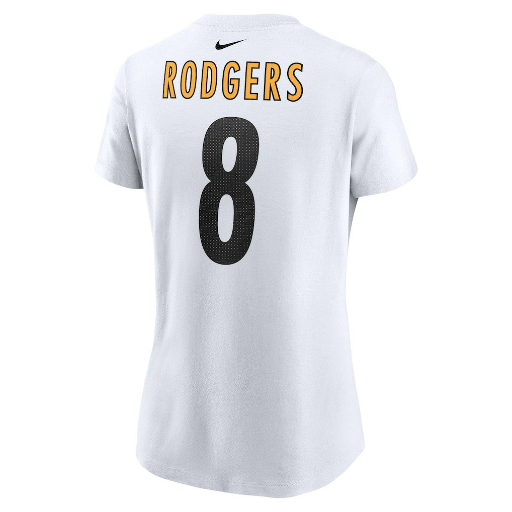 Aaron Rodgers Pittsburgh Steelers Women's Name & Number T-Shirt - White - Nike