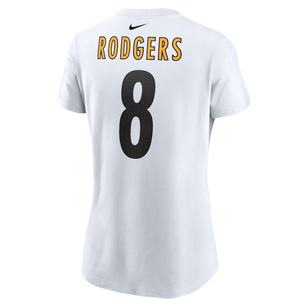 Aaron Rodgers Pittsburgh Steelers Women's Name & Number T-Shirt - White - Nike