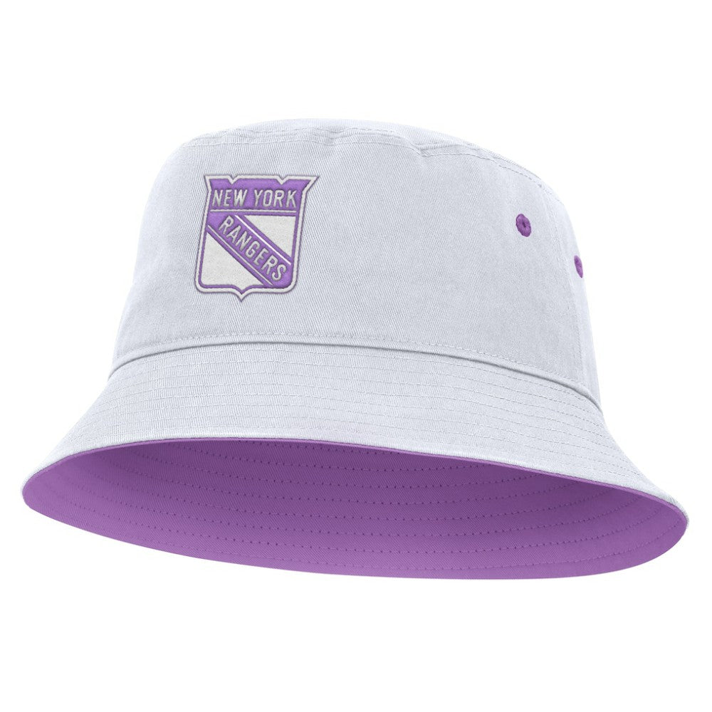 New York Rangers Fanatics Hockey Fights Cancer Bucket Hat - White | Fanatics sale