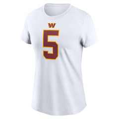 Jayden Daniels Washington Commanders Women's Super Bowl Era Name & Number T-Shirt - White - Nike