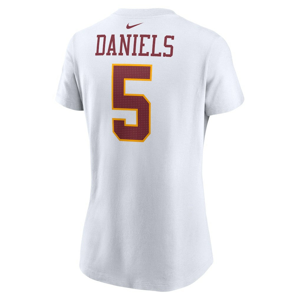 Jayden Daniels Washington Commanders Women's Super Bowl Era Name & Number T-Shirt - White - Nike