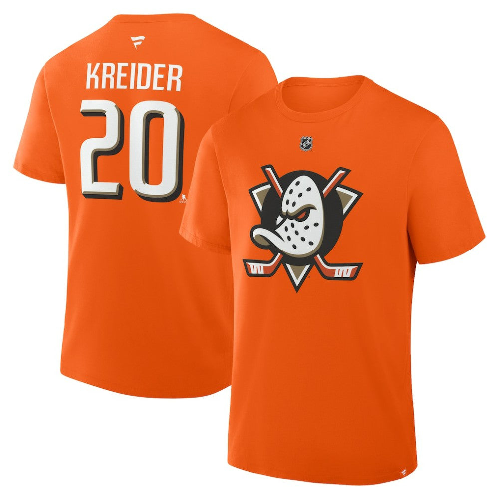Chris Kreider Anaheim Ducks Fanatics Authentic Stack Name & Number T-Shirt - Orange | Fanatics near me