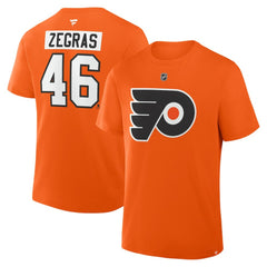 Trevor Zegras Philadelphia Flyers Fanatics Authentic Stack Name & Number T-Shirt - Orange | Fanatics sale