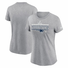 New England Patriots Women's 2025 AFC Champions Locker Room Trophy Collection T-Shirt - Heather Gray - Nike