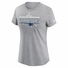 New England Patriots Women's 2025 AFC Champions Locker Room Trophy Collection T-Shirt - Heather Gray - Nike