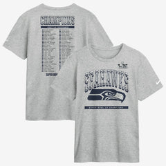 Seattle Seahawks Super Bowl LX Champions Ice Classic Roster T-Shirt - Heather Gray - Nike