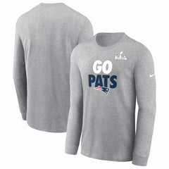 New England Patriots Super Bowl LX Fast As Fast Gets Long Sleeve T-Shirt - Heather Gray - Nike
