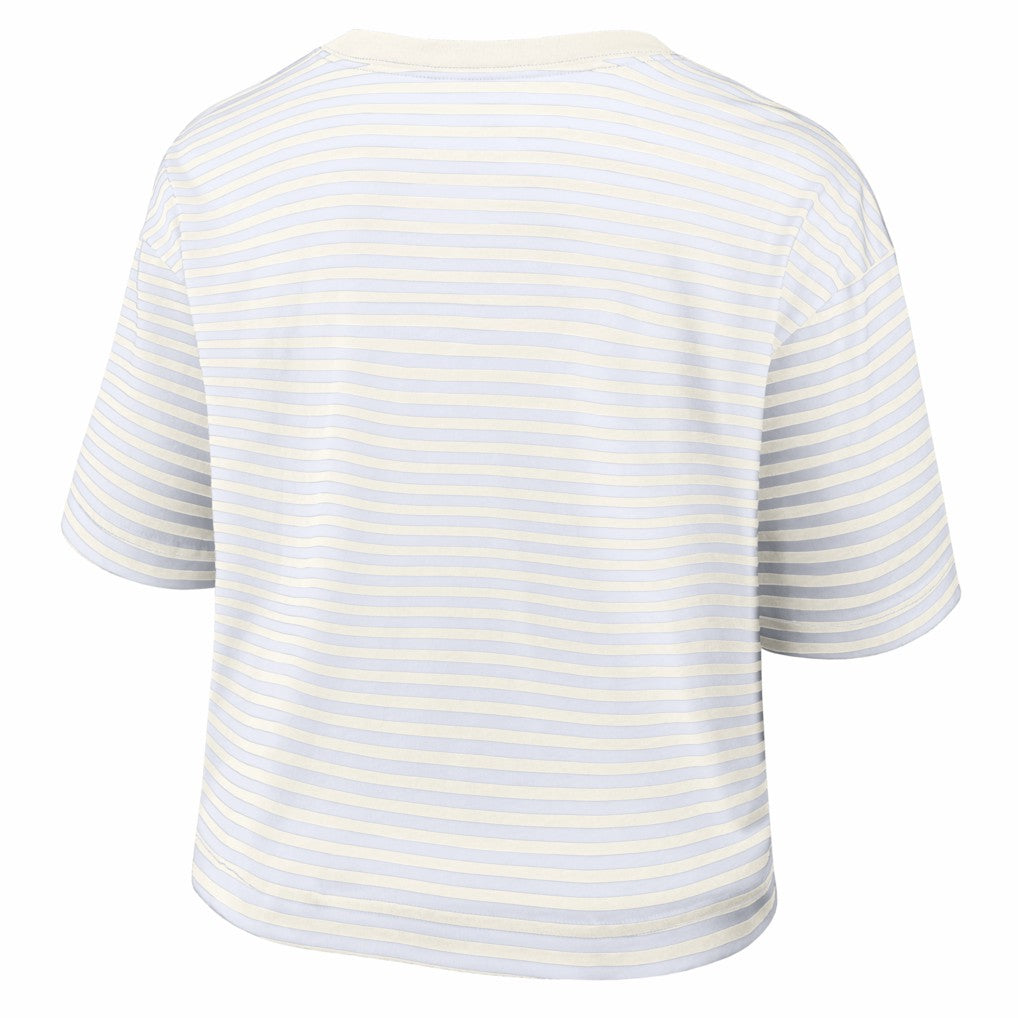 Philadelphia Eagles Women's Striped Cropped T-Shirt - Yellow/Cream - Nike