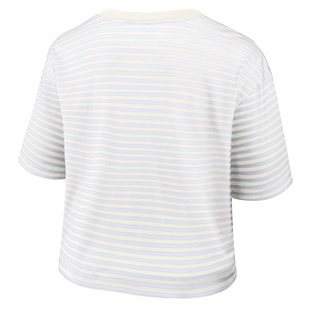 Kansas City Chiefs Women's Striped Cropped T-Shirt - Yellow/Cream - Nike