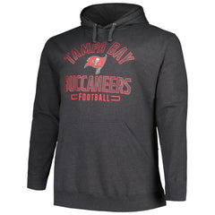 Tampa Bay Buccaneers Big & Tall Pullover Hoodie - Heather Charcoal - Fanatics