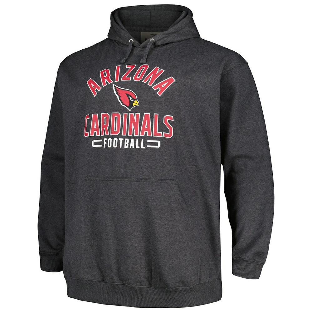 Arizona Cardinals Big & Tall Pullover Hoodie - Heather Charcoal - Fanatics