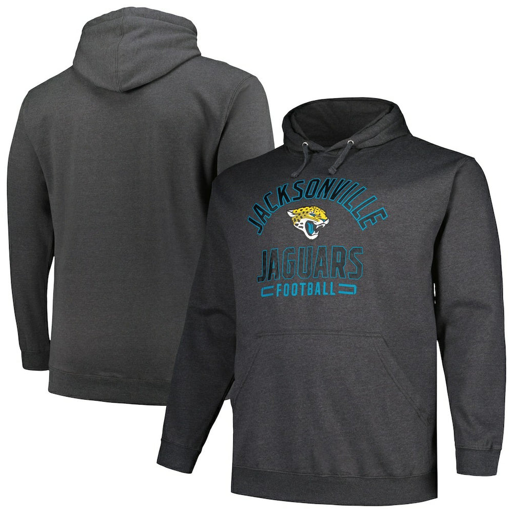 Jacksonville Jaguars Big & Tall Pullover Hoodie - Heather Charcoal - Fanatics