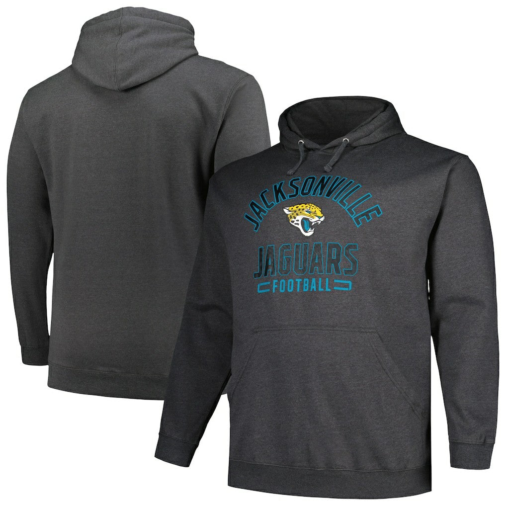 Jacksonville Jaguars Big & Tall Pullover Hoodie - Heather Charcoal - Fanatics