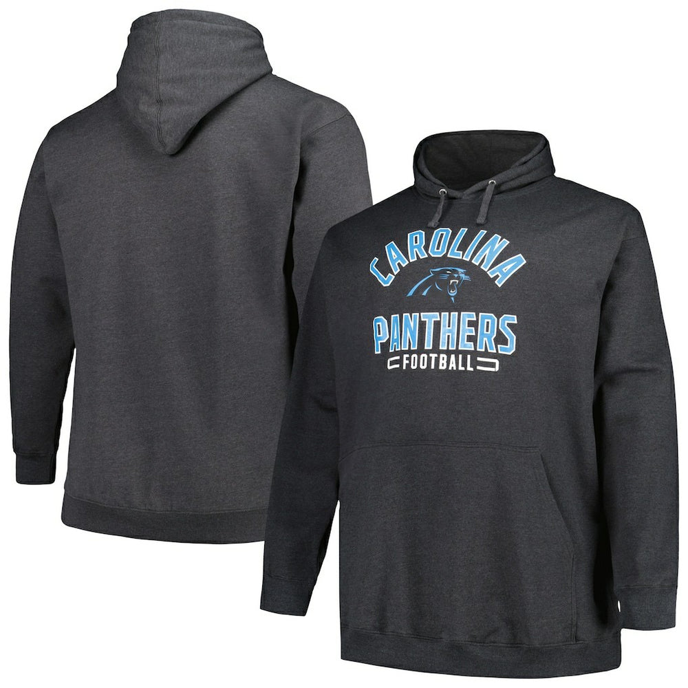 Carolina Panthers Big & Tall Pullover Hoodie - Heather Charcoal - Fanatics