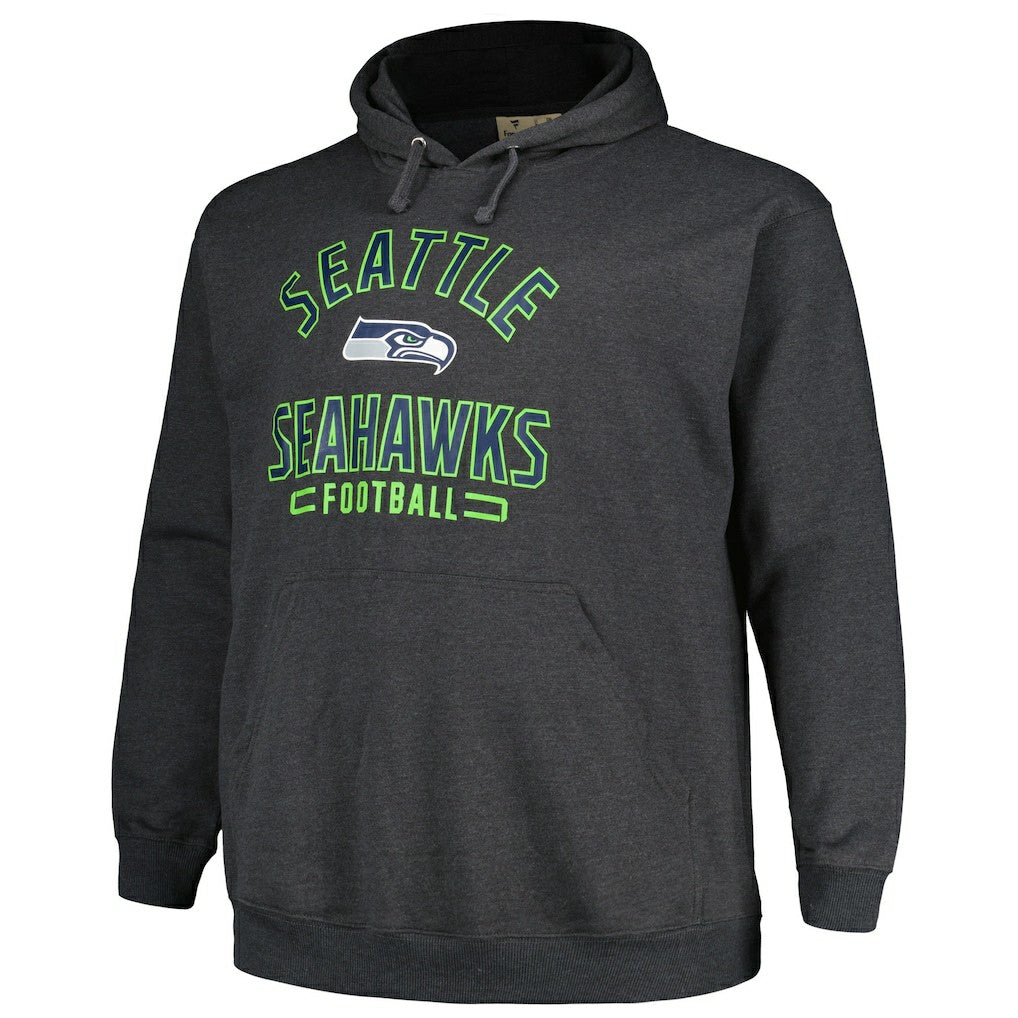 Seattle Seahawks Big & Tall Pullover Hoodie - Heather Charcoal - Fanatics