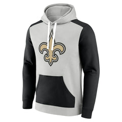 New Orleans Saints Big & Tall Team Fleece Pullover Hoodie - Silver/Black - Fanatics