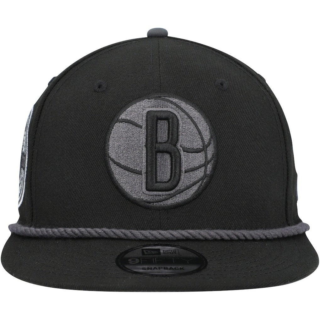 New Era Brooklyn Nets Back Laurels 9FIFTY Snapback Hat Black