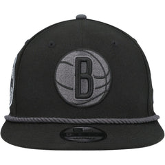 New Era Brooklyn Nets Back Laurels 9FIFTY Snapback Hat Black