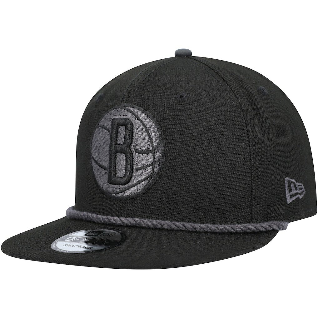 New Era Brooklyn Nets Back Laurels 9FIFTY Snapback Hat Black