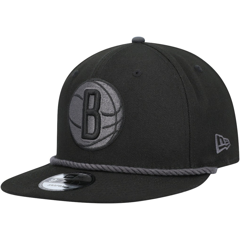 New Era Brooklyn Nets Back Laurels 9FIFTY Snapback Hat Black