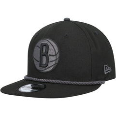 New Era Brooklyn Nets Back Laurels 9FIFTY Snapback Hat Black