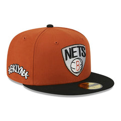 New Era Brooklyn Nets Two-Tone 59FIFTY Fitted Hat Rust/Black