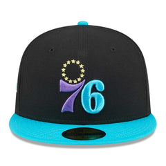 New Era Philadelphia 76ers Arcade Scheme 59FIFTY Fitted Hat Black/Turquoise
