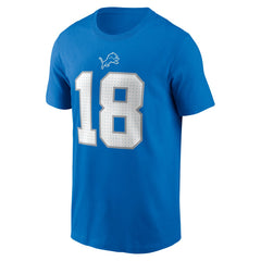 Isaac TeSlaa Detroit Lions Name & Number T-Shirt - Blue - Nike