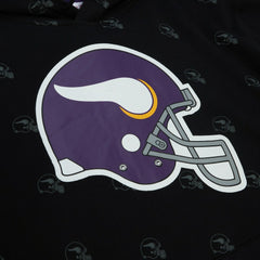 Minnesota Vikings Allover Print Fleece Pullover Hoodie - Black - Mitchell & Ness