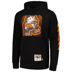 Cleveland Browns Gridiron Classics Big Face 7.0 Pullover Hoodie - Black - Mitchell & Ness
