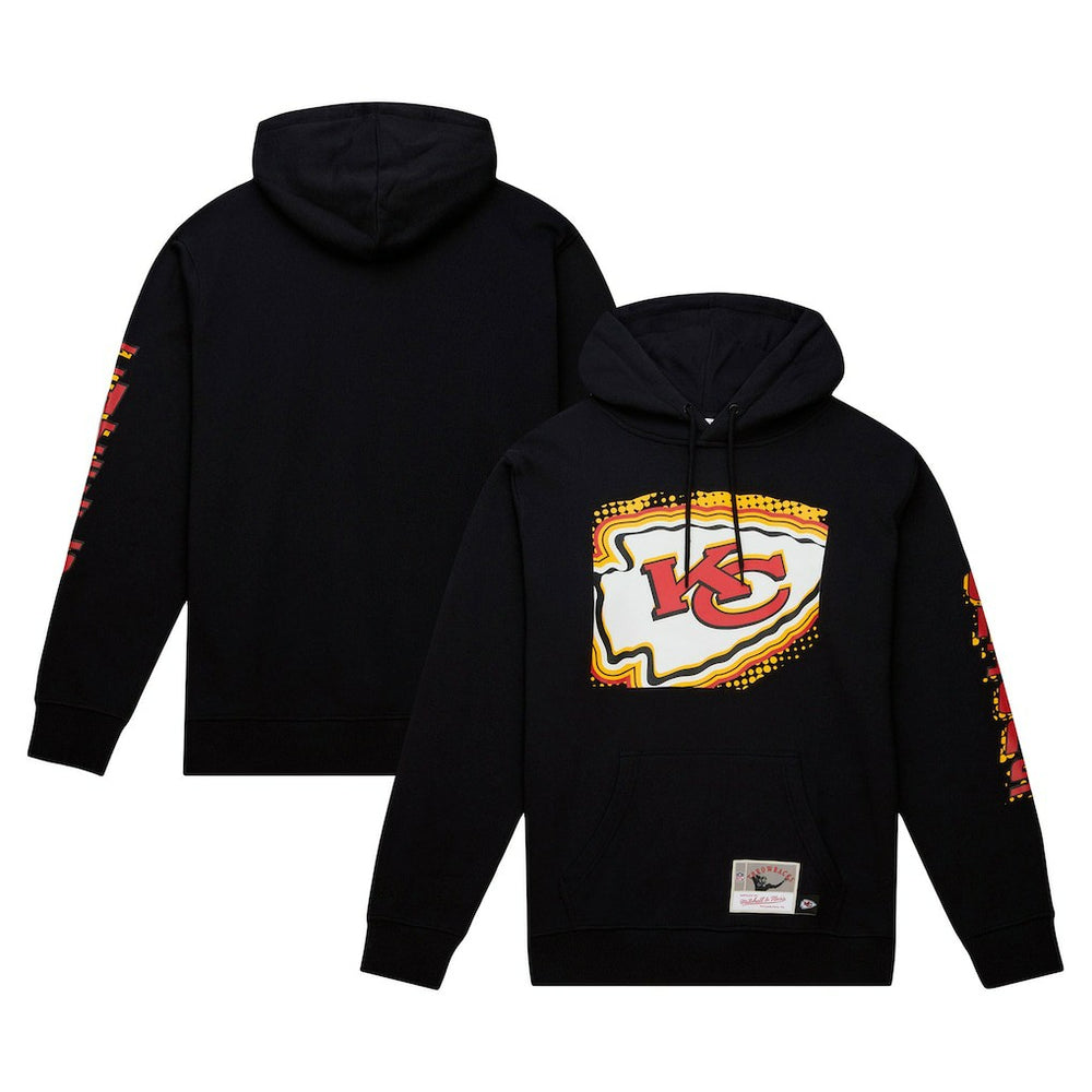 Kansas City Chiefs Gridiron Classics Big Face 7.0 Pullover Hoodie - Black - Mitchell & Ness