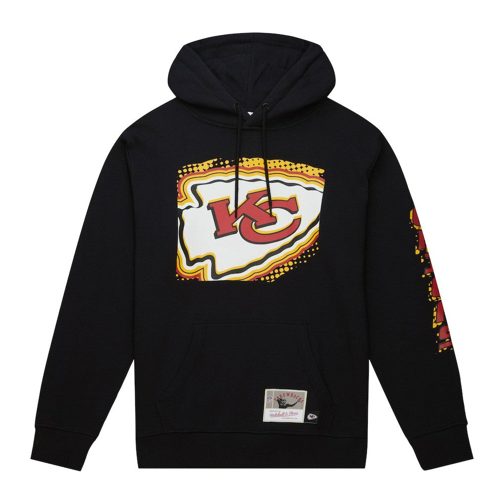 Kansas City Chiefs Gridiron Classics Big Face 7.0 Pullover Hoodie - Black - Mitchell & Ness