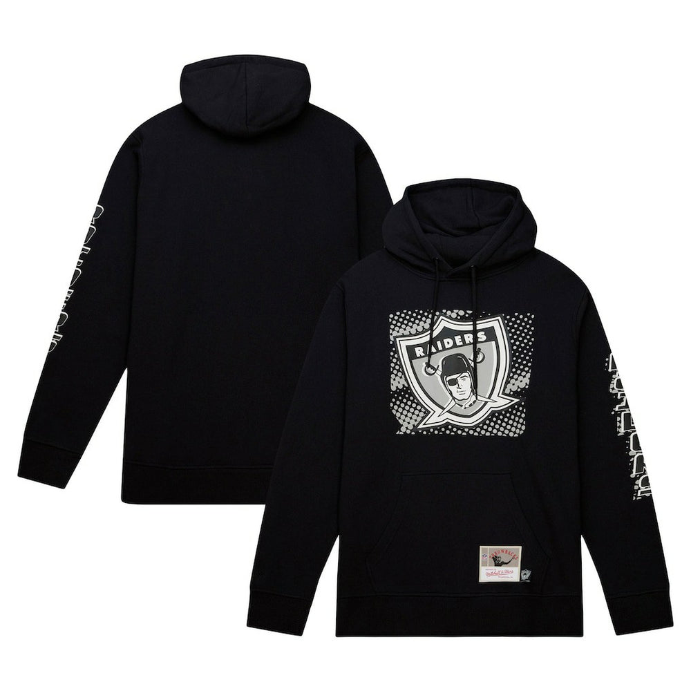 Las Vegas Raiders Gridiron Classics Big Face 7.0 Pullover Hoodie - Black - Mitchell & Ness