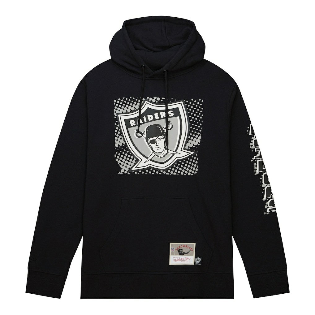 Las Vegas Raiders Gridiron Classics Big Face 7.0 Pullover Hoodie - Black - Mitchell & Ness