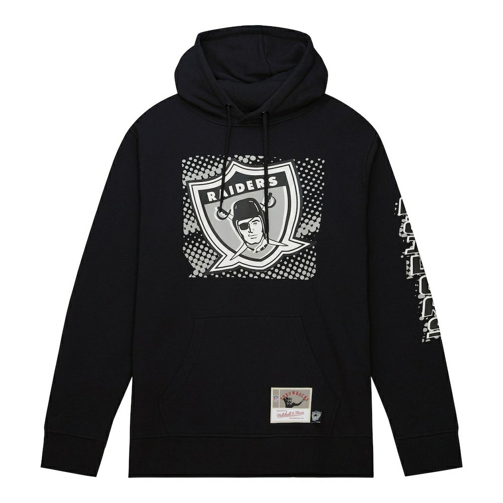 Las Vegas Raiders Gridiron Classics Big Face 7.0 Pullover Hoodie - Black - Mitchell & Ness