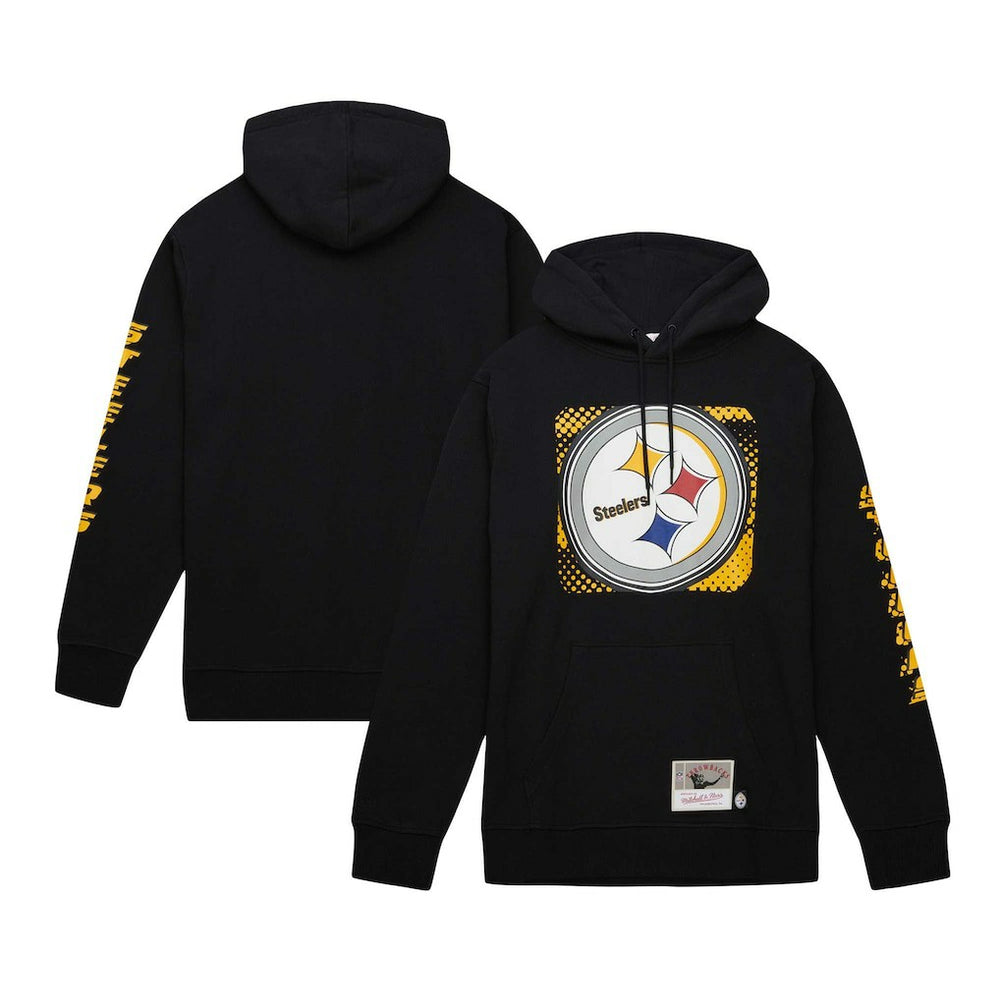 Pittsburgh Steelers Gridiron Classics Big Face 7.0 Pullover Hoodie - Black - Mitchell & Ness