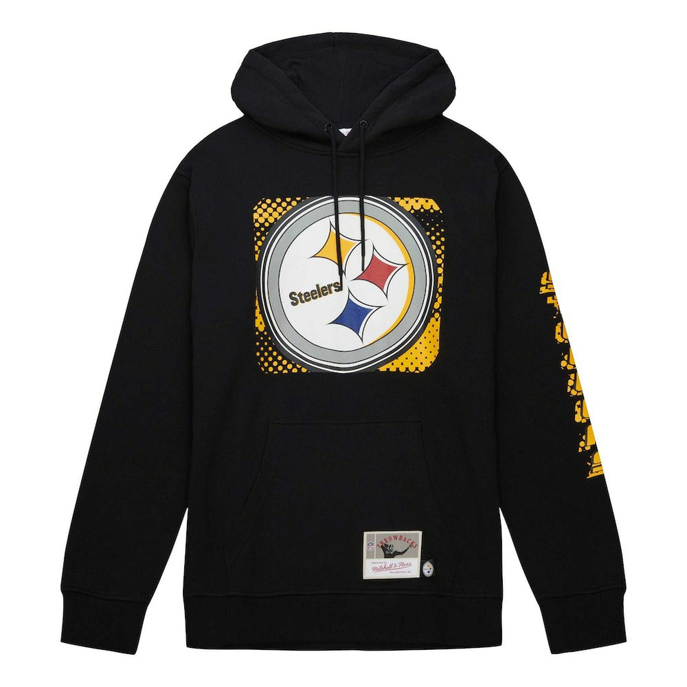 Pittsburgh Steelers Gridiron Classics Big Face 7.0 Pullover Hoodie - Black - Mitchell & Ness