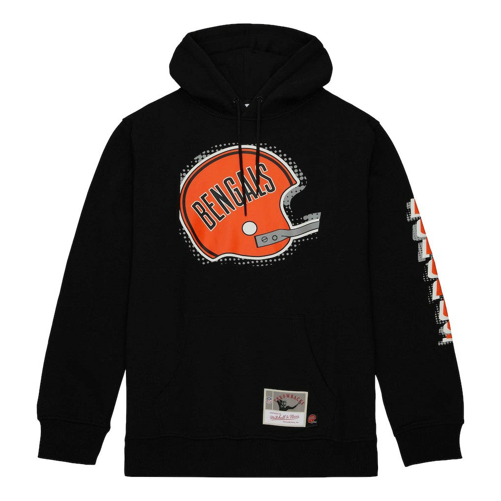 Cincinnati Bengals Gridiron Classics Big Face 7.0 Pullover Hoodie - Black - Mitchell & Ness