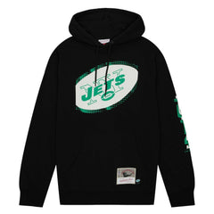 New York Jets Gridiron Classics Big Face 7.0 Pullover Hoodie - Black - Mitchell & Ness