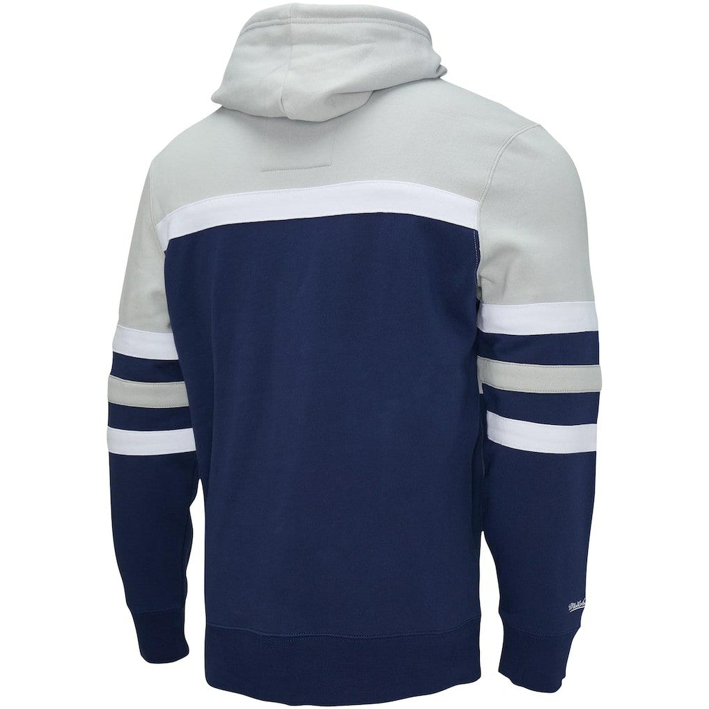 Dallas Cowboys Head Coach Pullover Hoodie - Navy/Heather Gray - Mitchell & Ness