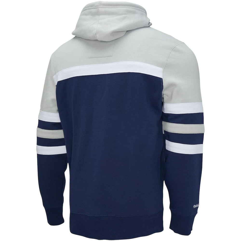 Dallas Cowboys Head Coach Pullover Hoodie - Navy/Heather Gray - Mitchell & Ness
