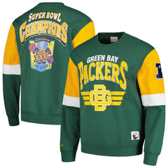 Green Bay Packers Gridiron Classics Allover 3.0 Pullover Sweatshirt - Green - Mitchell & Ness